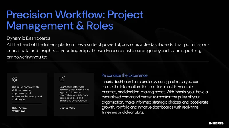 Project management and role-based workflow presentation