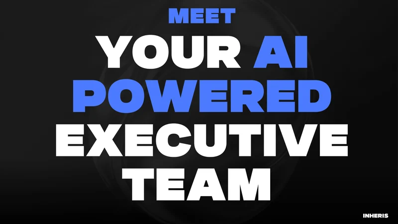 AI executive team typographic brand presentation
