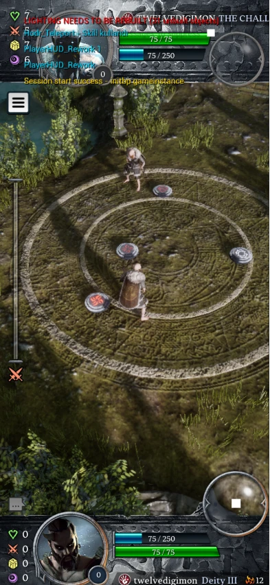 Arena view with the in-game interface