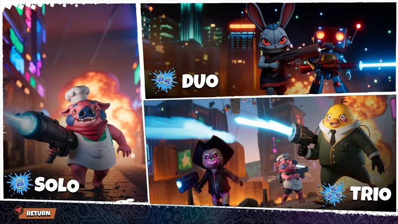 Key art for the solo, duo and trio modes