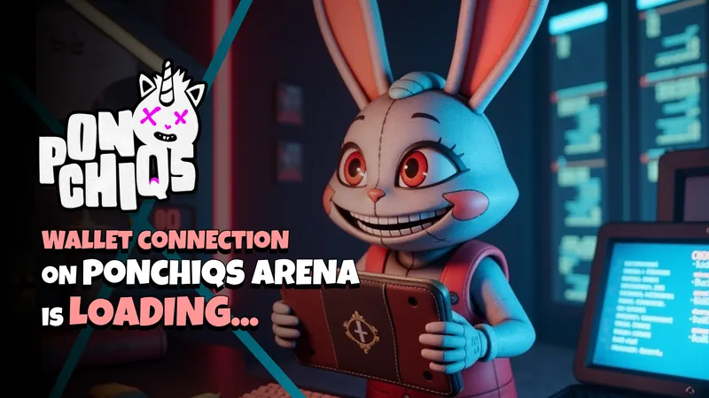 Wallet connection on Ponchiqs Arena is loading: the bunny with a tablet
