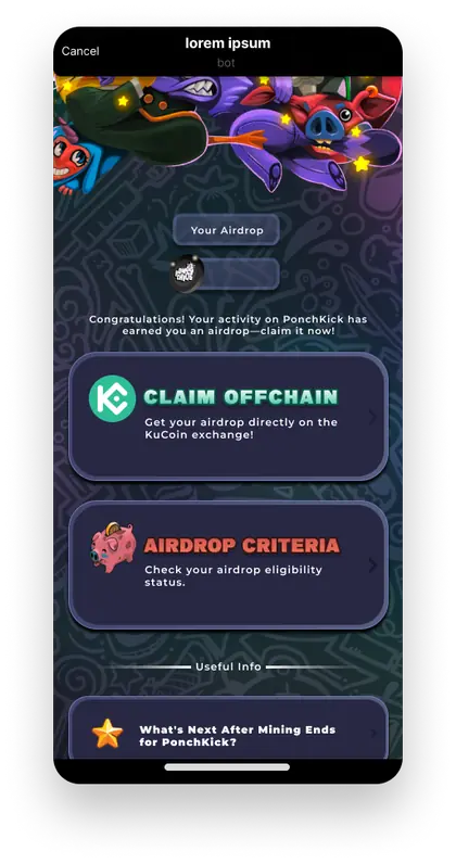 Your airdrop, with the off-chain claim and the criteria below