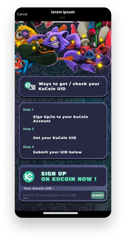 Three steps to getting and submitting a KuCoin UID